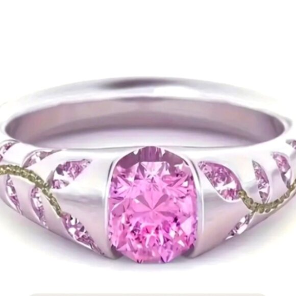 Pink Garnet Jewelry - NIB PINK GARNET RUSSIAN CHROME RING BEZEL SET, SIZE 6